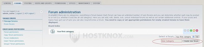 Forum Administration Page