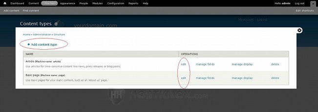 Editing and Adding Content Types