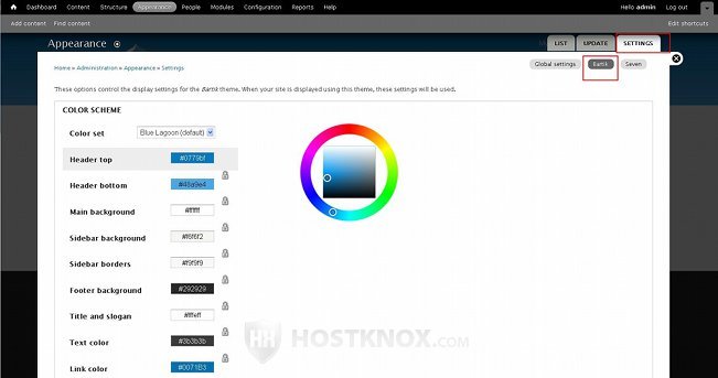 Bartik Theme Settings