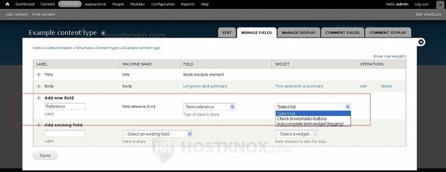 Adding a Term Reference Field to Content Types