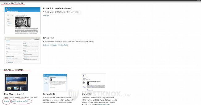 Drupal Admin Panel-Enabling Themes