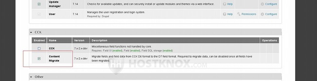 Enabling the CCK Content Migrate Module