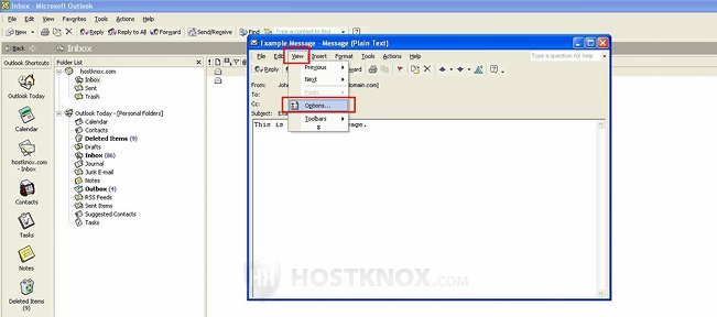 Viewing Email Headers in Outlook 2002 from the Message Content Page