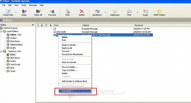 Viewing Email Headers in Outlook Express from the Message List