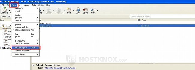 Viewing Email Headers in SeaMonkey
