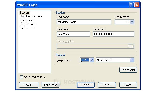 WinSCP Login