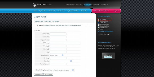 Form for Editing Personal Details