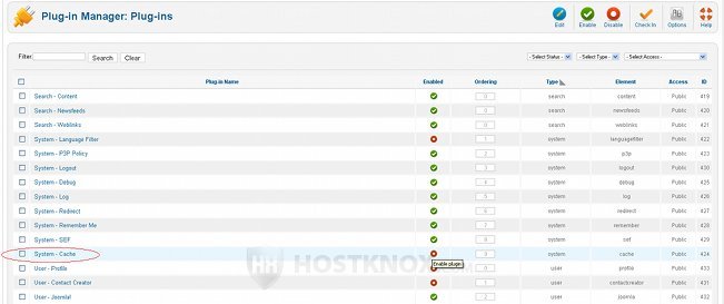 Enabling System-Cache Plugin