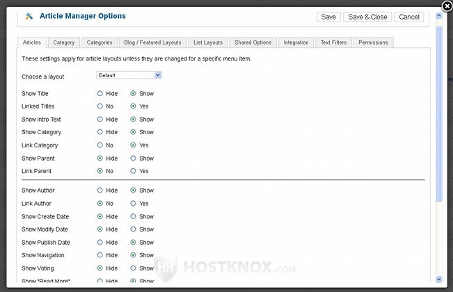 Article Manager Options