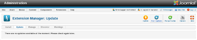 Joomla Upgrade - Find Updates