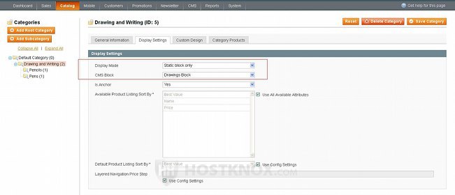 Example Display Mode and CMS Block Settings