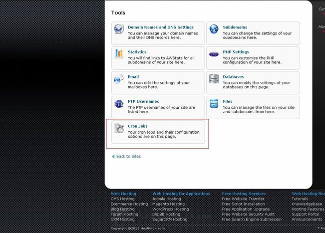 Accessing the Cron Jobs Section of the Pixie Control Panel