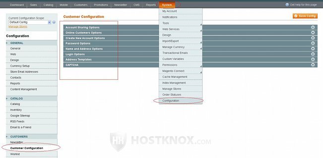 Accessing the Customer Configuration Settings