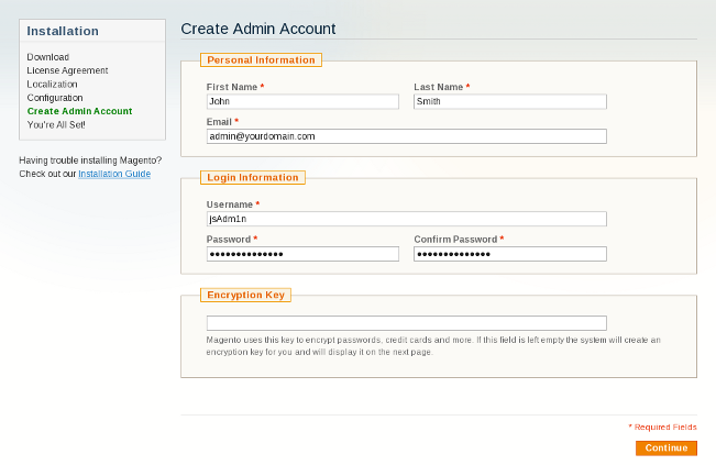 Create Admin Account