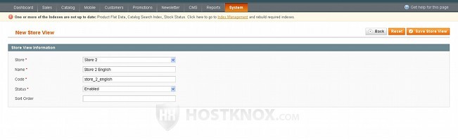 Admin Panel-Adding a Store View