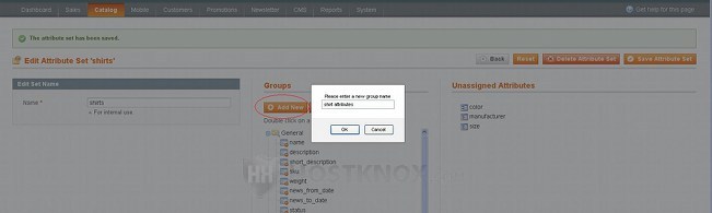 Adding a Group to an Attribute Set