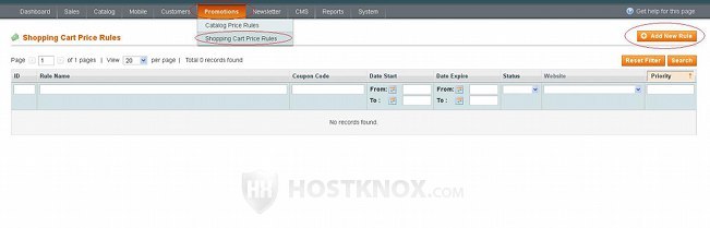 Adding and Editing Shopping Cart Price Rules