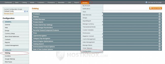 Accessing the System Catalog Settings