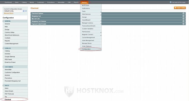 Accessing the System Checkout Settings