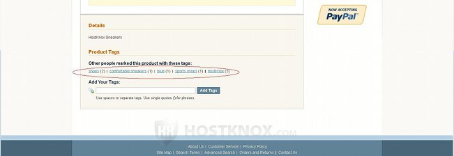 Tags Displayed on Product Details Pages