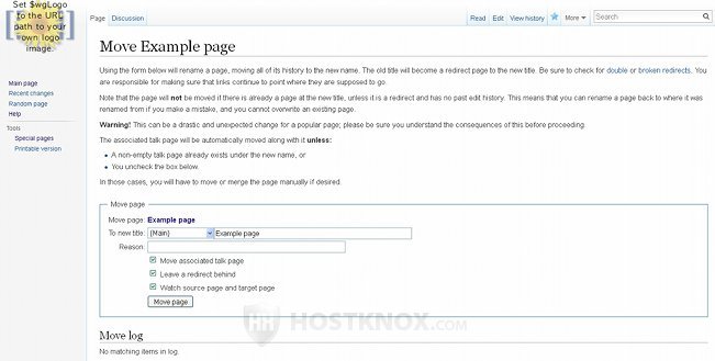 Form for Moving a Page