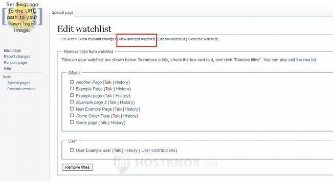 Watchlist Page-View and Edit Watchlist