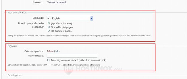 User Profile Tab-Internationalisation and Signature Sections