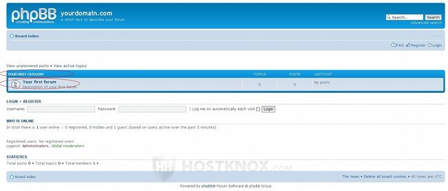 phpBB3 Default Category and Forum