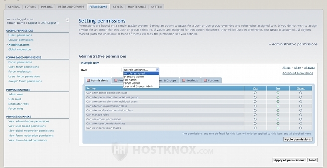 Setting Administrative Permissions