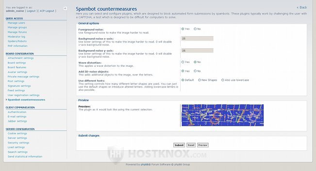 Spambot Countermeasures Settings