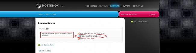 Enabling Email for a Domain Name