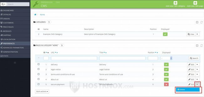 Deleting a CMS Page