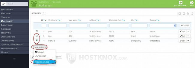 Deleting More than One Address Simultaneously