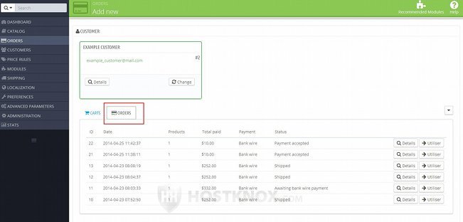 Form for Adding New Orders-Orders Block