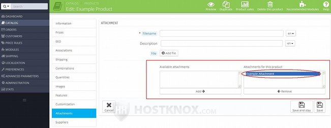 Form for Adding/Editing Products-Associating Attachments with a Product