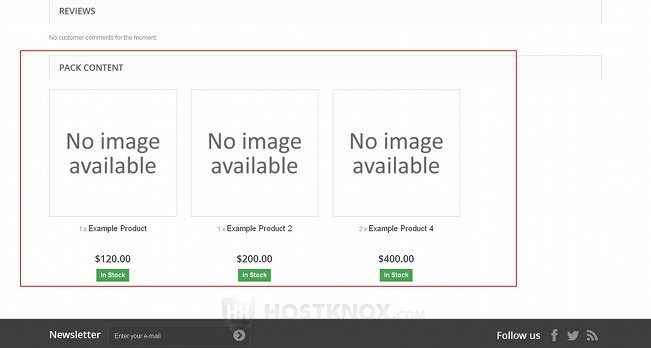 Product Pack Page on the Frontend