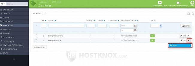 Deleting Cart Price Rules