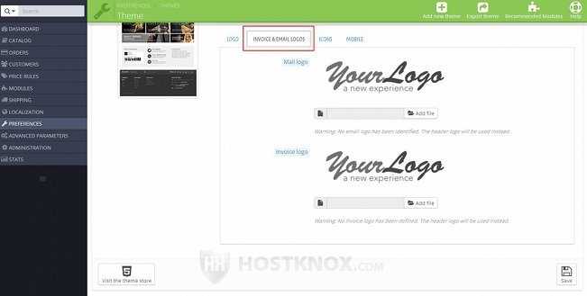 Changing the Invoice and Email Logos