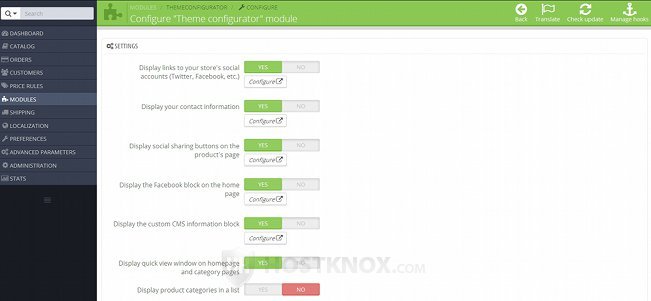 Theme Configurator Settings-Managing Blocks and Links