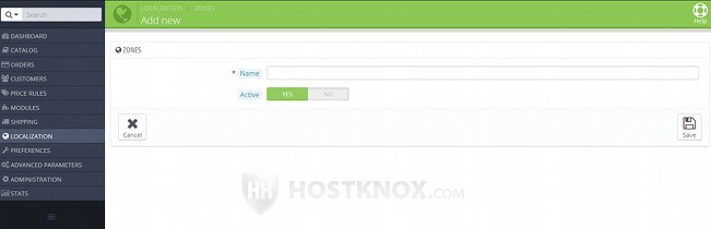 Form for Adding New Zones