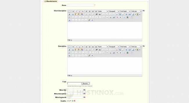 Manufacturer Settings