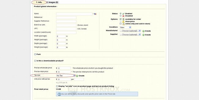 Adding a Tax Rule to a Product