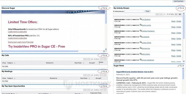 SugarCRM Account Homepage