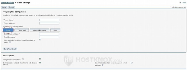Admin Page-Gmail Outgoing Mail Configuration