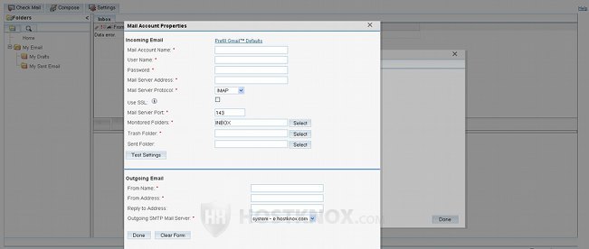 SugarCRM Email Client-Incoming Email Account Settings