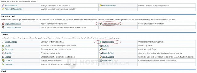 Admin Panel-Upgrade Wizard Button