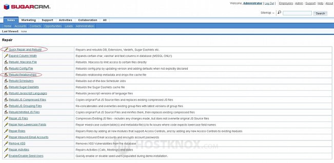 Admin Panel-Repair and Rebuild