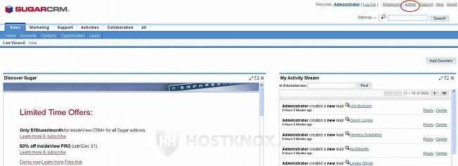 Link to Admin Panel