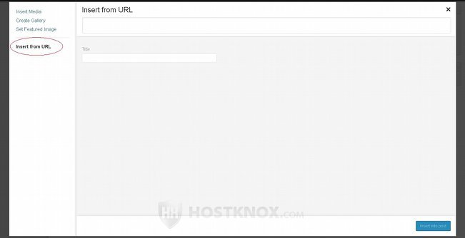 Window for Inserting Media Files-Insert from URL