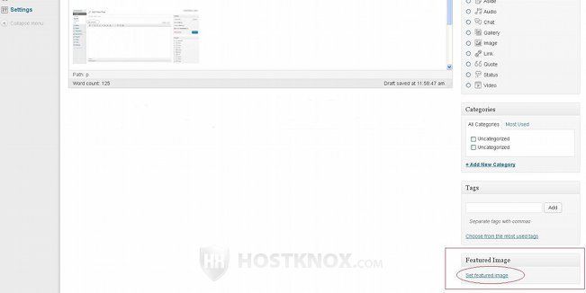 Add/Edit Post Form-Setting a Featured Image
